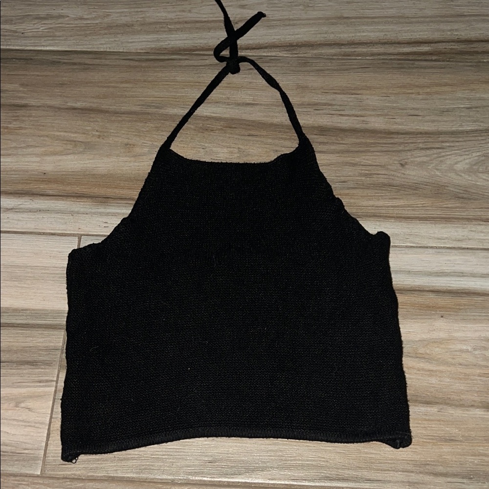 Black sweater Halter Neck Women's Top
